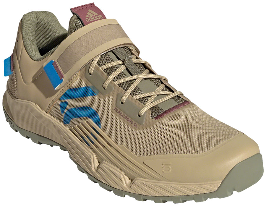 Five Ten Trailcross Mountain Clipless Shoes - Men's, Beige Tone/Blue Rush/Orbit Green, 7 
