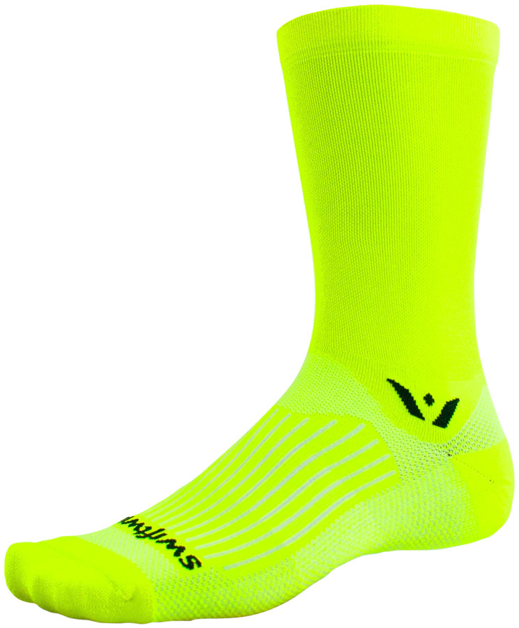Swiftwick Aspire Crew Socks - 7", Hi-Viz Yellow, Large