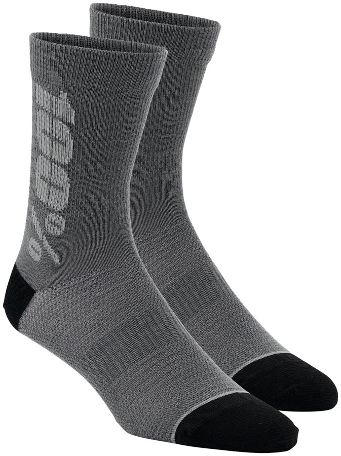 100% Rythym Merino MTB Socks - 6 inch, Charcoal/Gray, Large/X-Large






