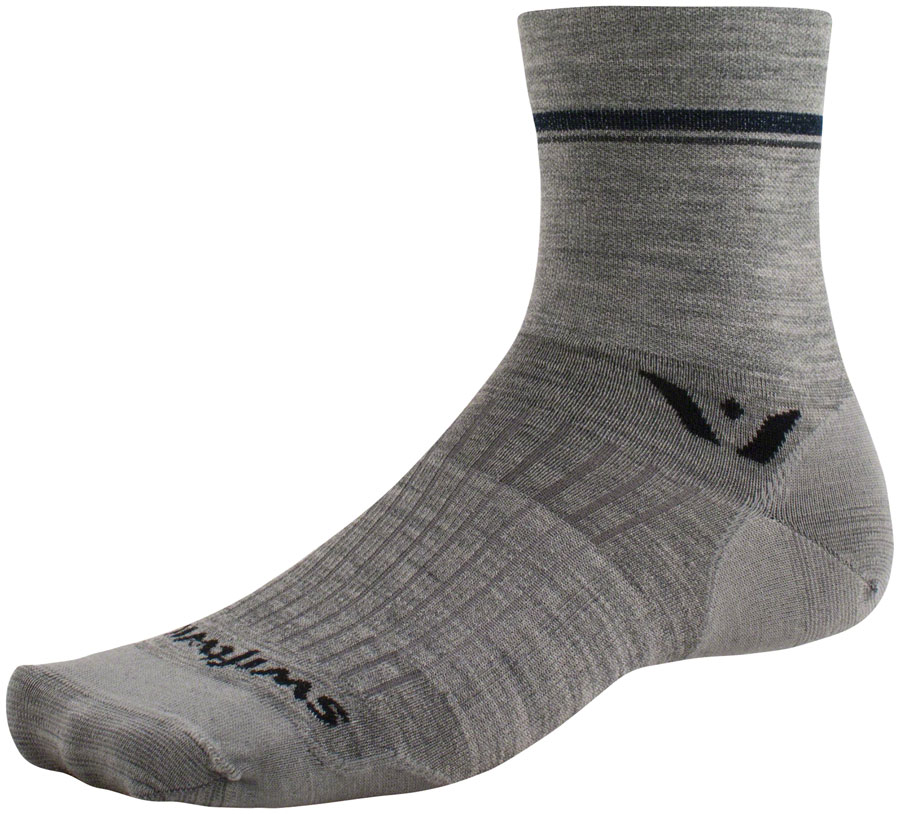Swiftwick Pursuit Four Ultralight Socks - 4", Retro Stripe Heather, XL 