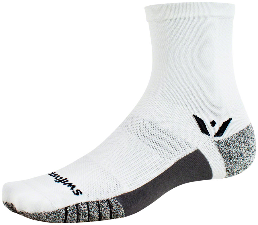 Swiftwick Flite XT Mid Crew Socks - 5", White, Medium