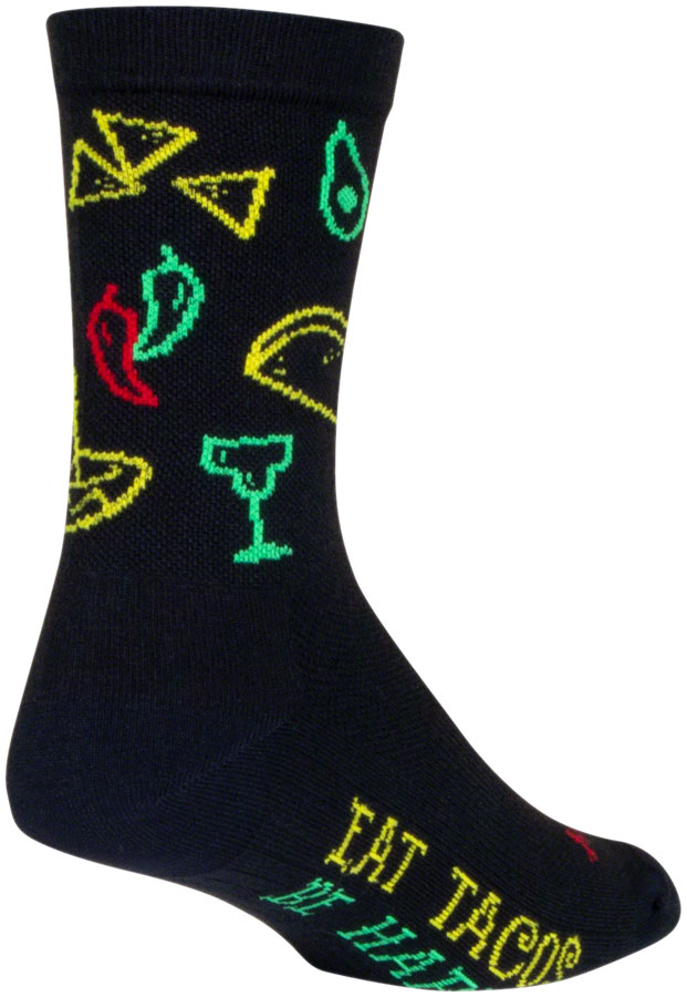 SockGuy Taco Life Crew Sock - 6", Large/X-Large