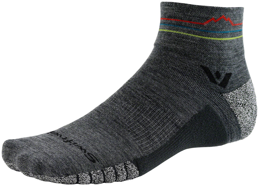 Swiftwick Flite XT Trail Quarter Crew Socks - 4", Heather Sunset Mountain, X-Large