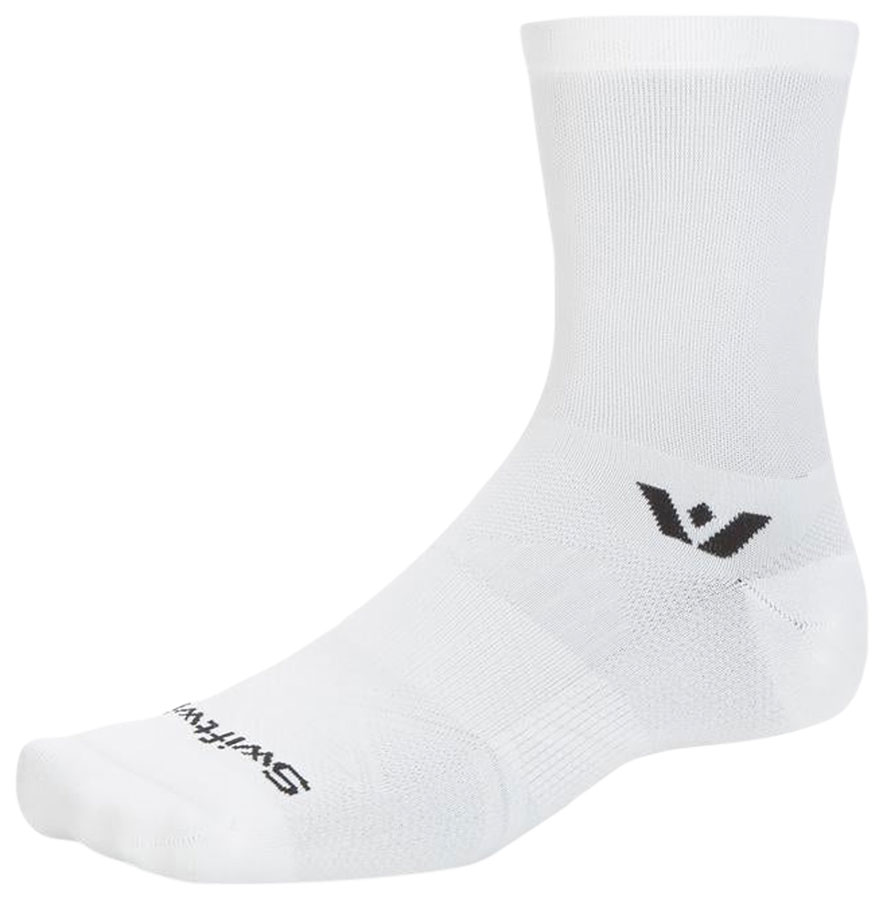 Swiftwick Aspire Mid-Crew Socks - Circuit White, Large