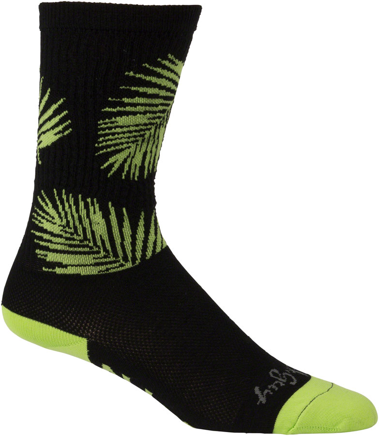 All-City Key West Carl Socks - 8 inch, Black/Green, Large/X-Large