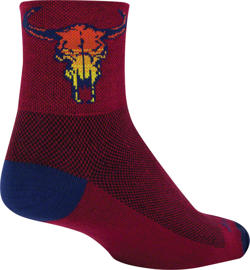 Sockguy Classic Desert Skull Socks - 3 Inch Red Small Medium 