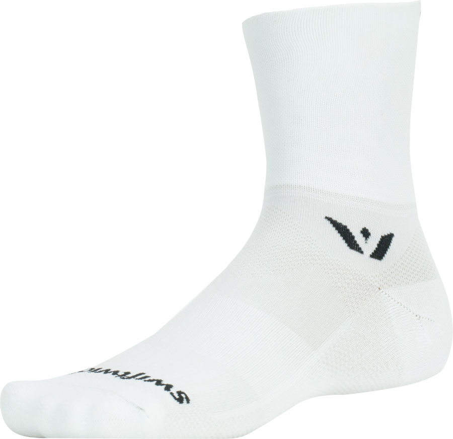 Swiftwick Aspire Quarter Crew Socks - 4", White, Large