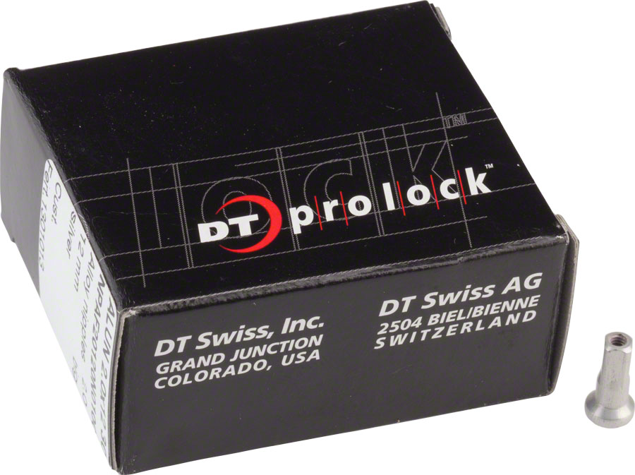 DT Swiss Pro Lock Aluminum Nipples: 2.0 x 12mm, Silver, Box of 100






