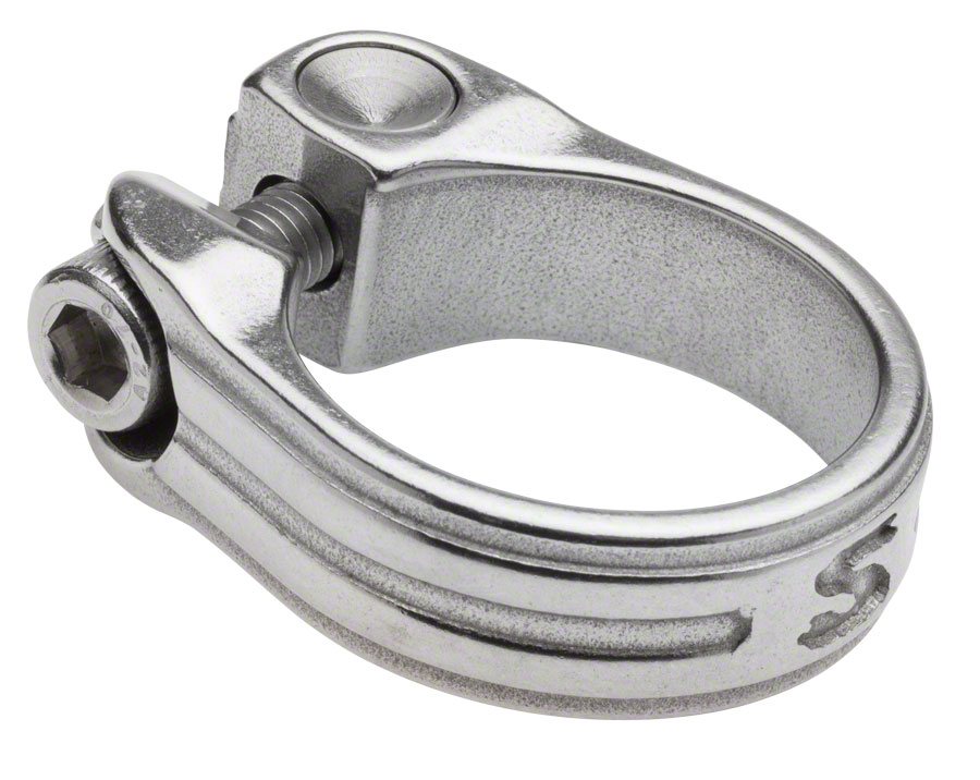 Surly Stainless Seatpost Clamp - 33.1mm, Bolt-On, Silver