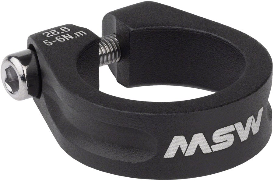 MSW Seatpost Clamp - 28.6mm, Bolt-On, Black 