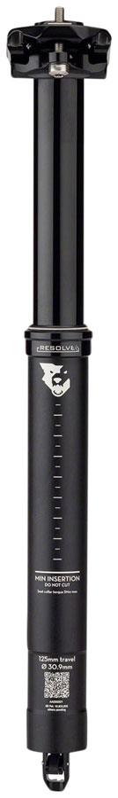Wolf Tooth Resolve Dropper Seatpost - 30.9, 125mm Travel, Black, Rev 1 