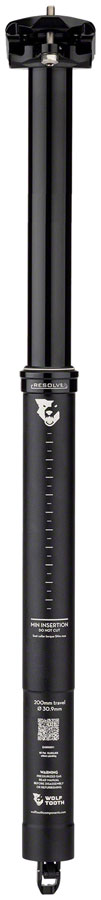 Wolf Tooth Resolve Dropper Seatpost - 30.9, 200mm Travel, Black, Rev 1 