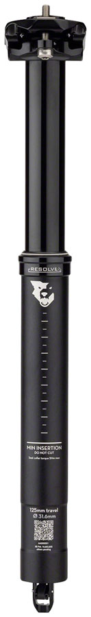 Wolf Tooth Resolve Dropper Seatpost - 31.6, 125mm Travel, Black, Rev 1 