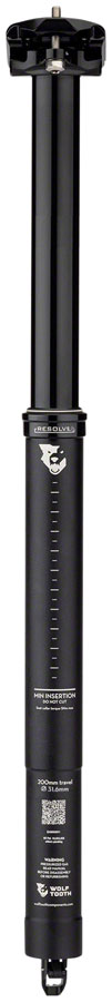 Wolf Tooth Resolve Dropper Seatpost - 31.6, 200mm Travel, Black, Rev 1 