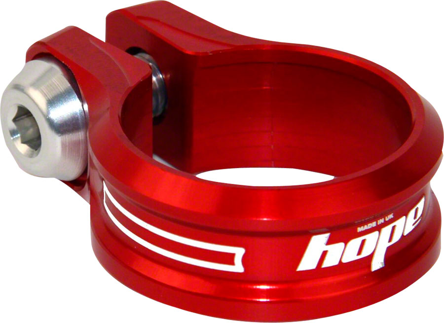 Hope Seatpost Clamp - 34.9mm, Bolt-On, Red