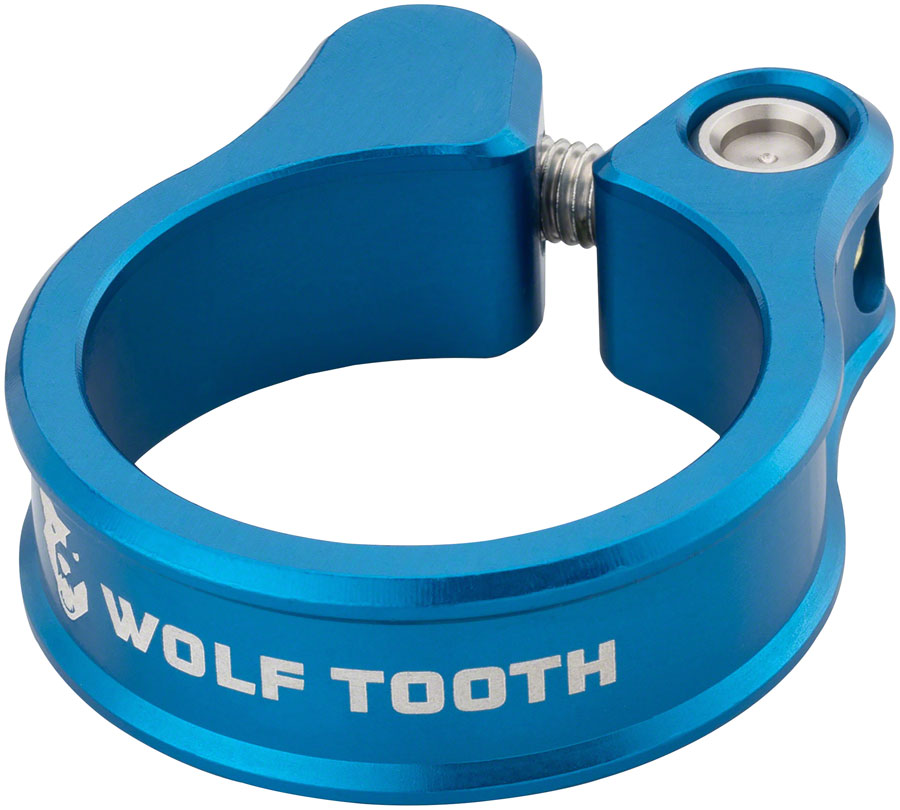 Wolf Tooth Seatpost Clamp - 34.9mm, Bolt-On, Blue