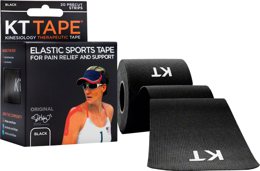 KT Tape Kinesiology Therapeutic Body Tape: Roll of 20 Strips, Black
