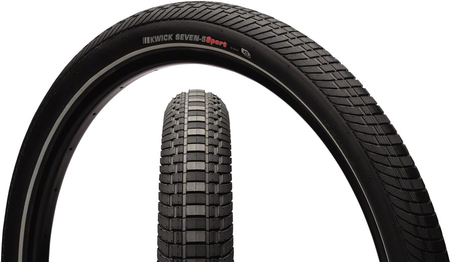 Kenda Kwick Seven.5 Tire - 27.5 x 1.75, Clincher, Wire, Black/Reflective, 60tpi, KS 