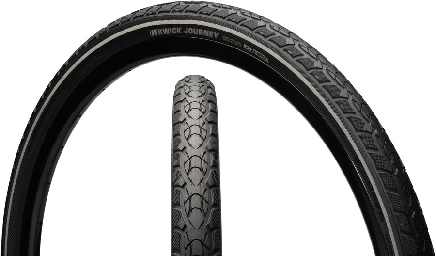 Kenda Kwick Journey Tire - 26 x 1.35, Clincher, Wire, Black/Reflective, 60tpi, KS 