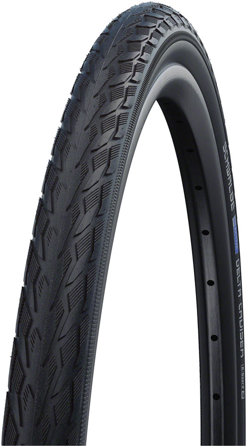 Schwalbe Delta Cruiser Plus Tire - 26 x 1-3/8, Clincher, Wire, Whitewall/Reflective, Active Line, PunctureGuard, Green Compound, E-25