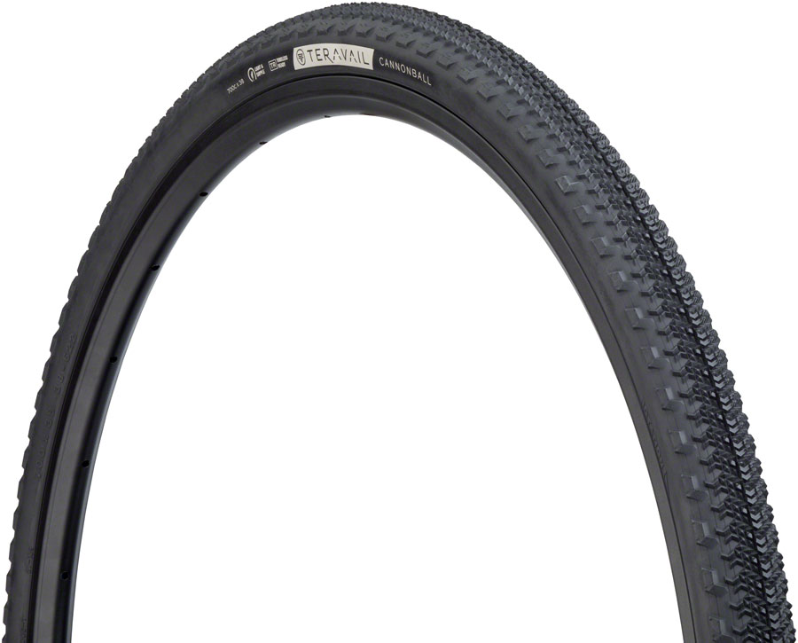 Teravail Cannonball Tire - 700 x 38, Tubeless, Folding, Black, Light and Supple, Fast Compound 