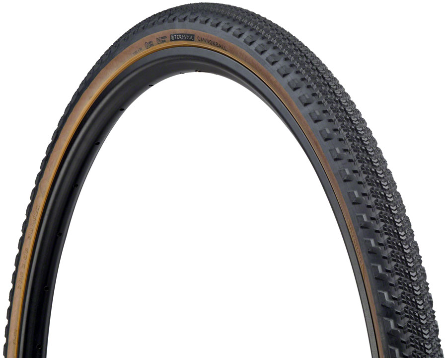 Teravail Cannonball Tire - 700 x 38, Tubeless, Folding, Tan, Durable, 60tpi, Fast Compound 