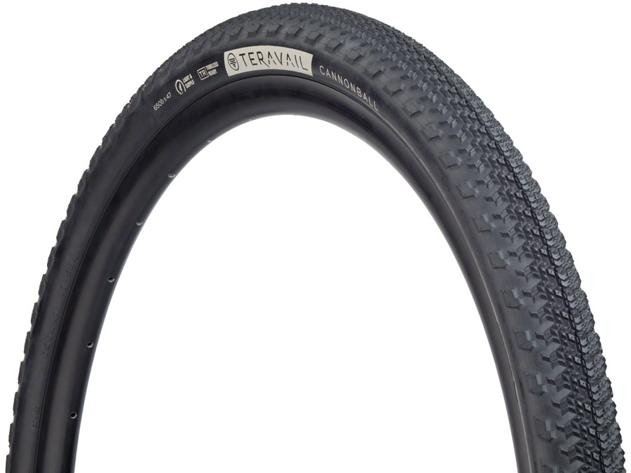 Teravail Cannonball Tire - 650b x 47, Tubeless, Folding, Black, Light and Supple, Fast Compound 