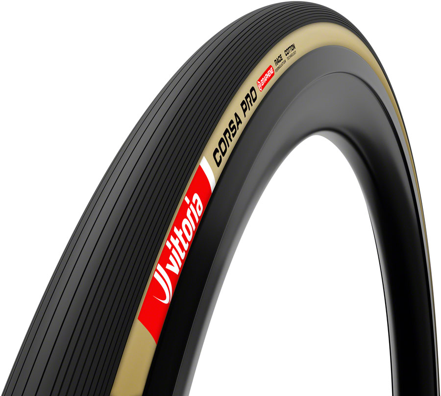 Vittoria Corsa Pro Tire - 700 x 28, Clincher, Folding, Black/Tan, Graphene + Silica, G2.0