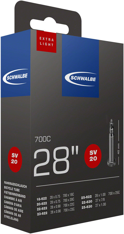 Schwalbe Extra Light Tube - 700 x 18 - 25mm, 40mm Presta Valve 