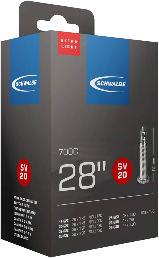 Schwalbe Extra Light Tube - 700 x 18 - 25mm, 50mm Presta Valve 