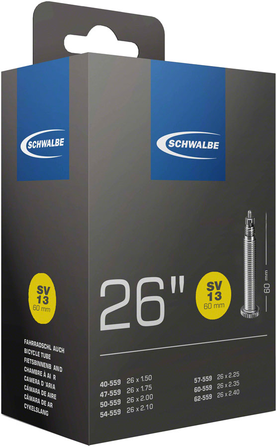 Schwalbe Standard Tube - 26 x 1.5 - 2.5, 40mm Presta Valve 