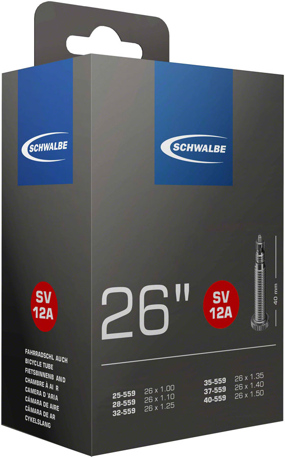 Schwalbe Standard Tube - 26 x 1 - 1.5, 40mm Presta Valve 