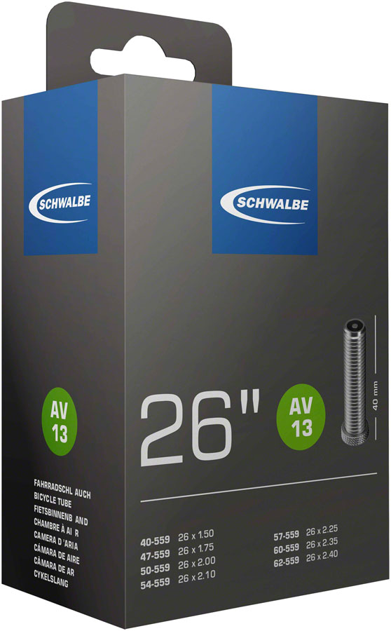 Schwalbe Standard Tube - 26 x 1.5 - 2.5, 40mm Schrader Valve 