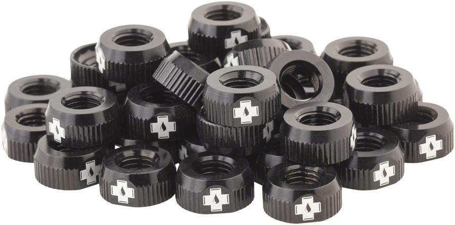 Muc-Off Tubeless Valve Box Refill - Black Lock Nut, Pack of 40