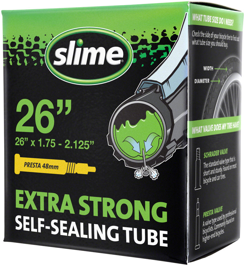 Slime Self-Sealing Tube - 26 x 1.75 - 2.125, 48mm Presta Valve