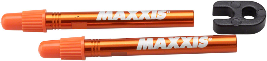 Maxxis MVS Tubeless Valves - Presta, 60mm, Pair, Orange 