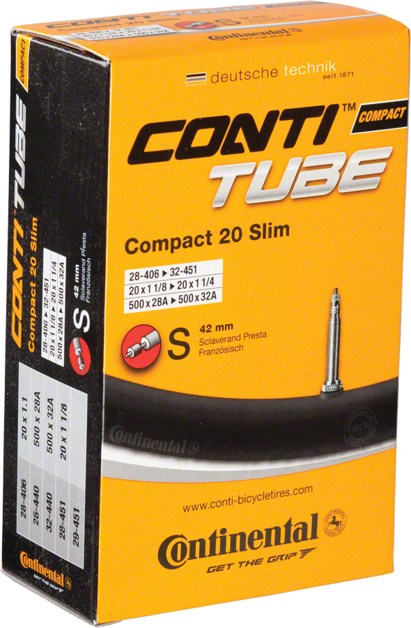 Continental Standard Tube - 20 x 1-1/8 - 1-1/4, 42mm Presta Valve






