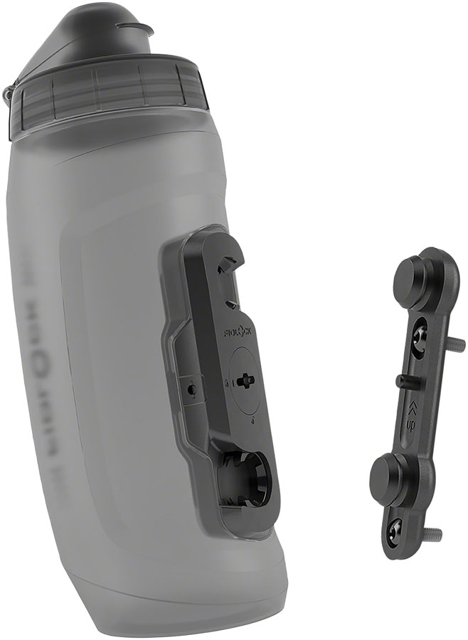 Fidlock TWIST Water Bottle Cage Set - Bike Base Mount, Bolt-On, 590ml, Smoke