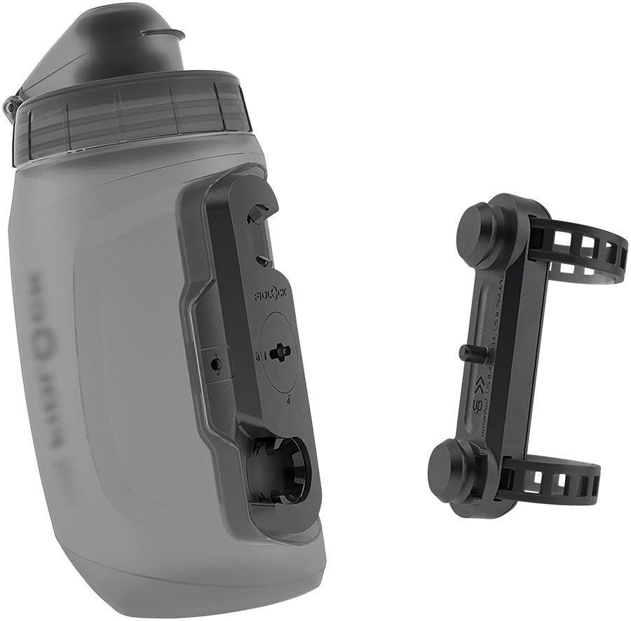 Fidlock TWIST Deluxe Water Bottle Cage Set - Universal Base Mount, Strap On, 450ml, Smoke