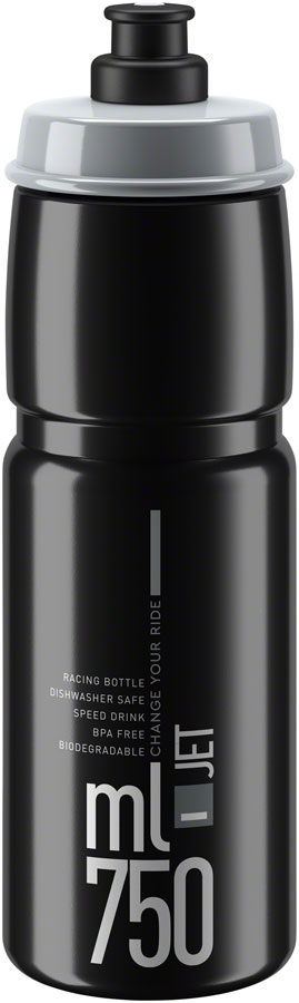 Elite Jet Water Bottle - 750ml, Black/Gray