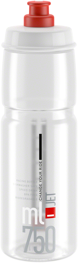 Elite Jet Water Bottle 750ml - Clear/Red