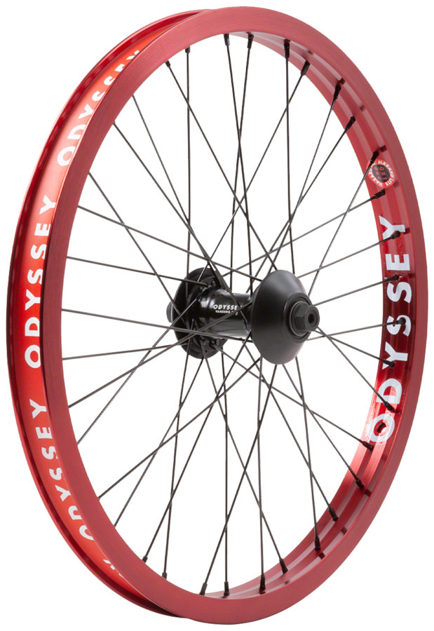 Odyssey Hazard Lite Front Wheel - 20", 3/8" x 100mm, Rim Brake, Anodized Red, Clincher 
