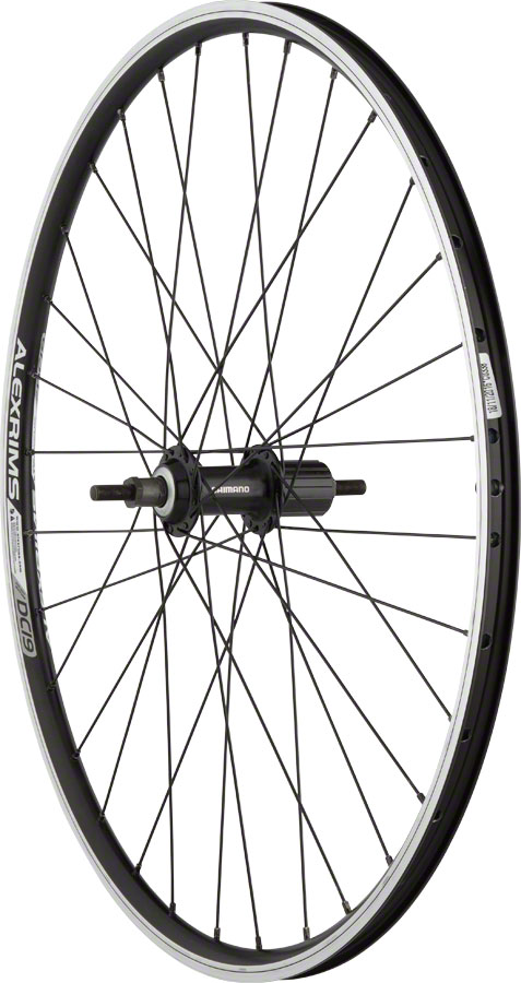 Quality Wheels Value Double Wall Series Rear Wheel - 26", 10 x 1 x 135mm, Rim Brake, HG 10, Black, Clincher
