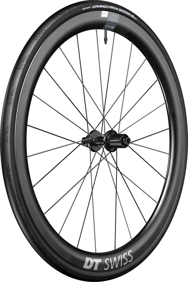 DT Swiss ERC 1400 DiCut 45 Rear Wheel - 700, 12 x 142mm, Center-Lock, HG11 Road/XDR, Ratchet EXP 36, Black, WTS w/Grand Prix 5000 STR Tire