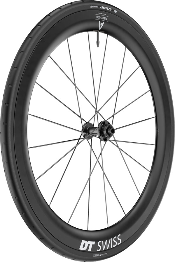 DT Swiss ARC 1400 DiCut 55 Front Wheel - 700, 12 x 100mm, Center-Lock, Black, WTS w/Aero 111 Tire