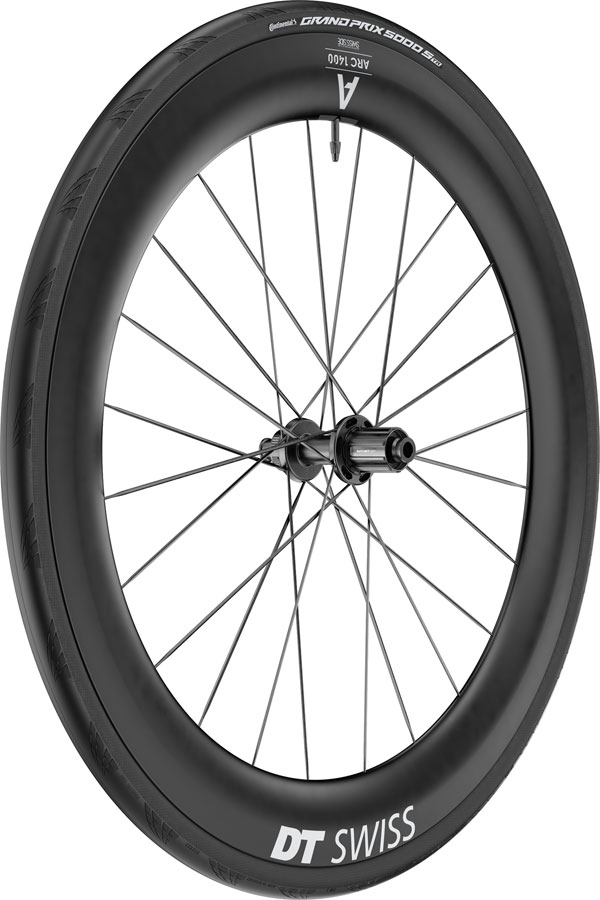 DT Swiss ARC 1400 DiCut 65 Rear Wheel - 700, 12 x 142mm, Center-Lock, HG11 Road/XDR, Ratchet EXP 36, Black, WTS w/Grand Prix 5000 STR Tire