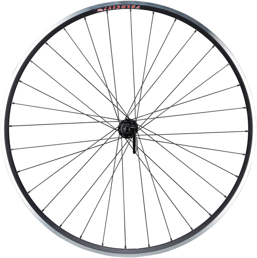 Quality Wheels 105/Velocity A23 Front Wheel - 700, QR x 100mm, Rim Brake, Black, Tubeless-Ready Clincher