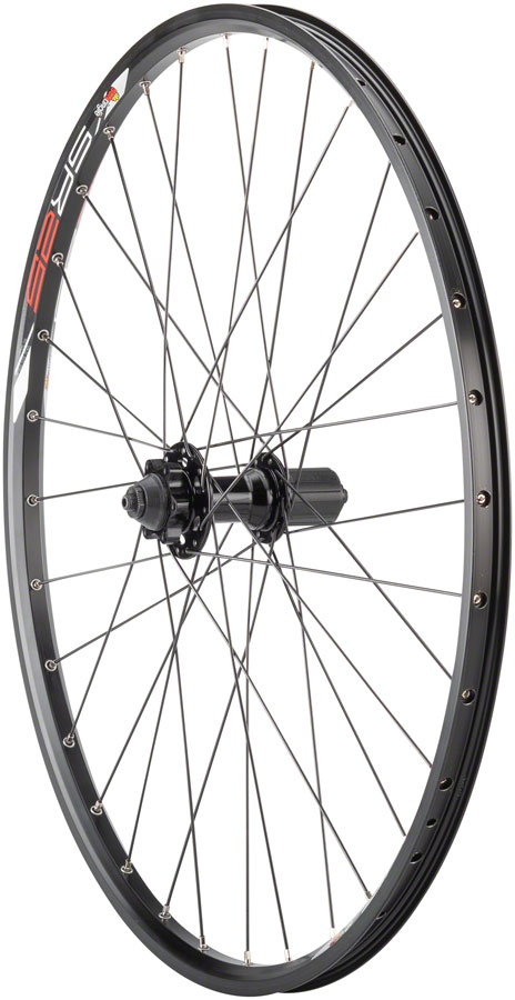 Quality Wheels Value Double Wall Series Disc Rear Wheel - 26", QR x 135mm, 6-Bolt, HG 10, Black, Clincher