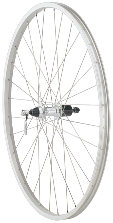 Quality Wheels Value Single Wall Series Rear Wheel - 700, QR x 135mm, Rim Brake, HG 10, Silver, Clincher