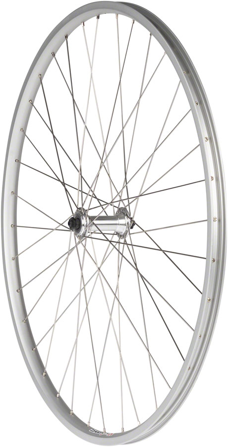 Quality Wheels Value Single Wall Series Front Wheel - 27", QR x 100mm, Rim Brake, Silver, Clincher